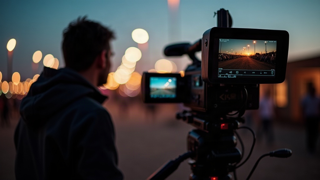 A video editor comparing two clips on a monitor at a desk